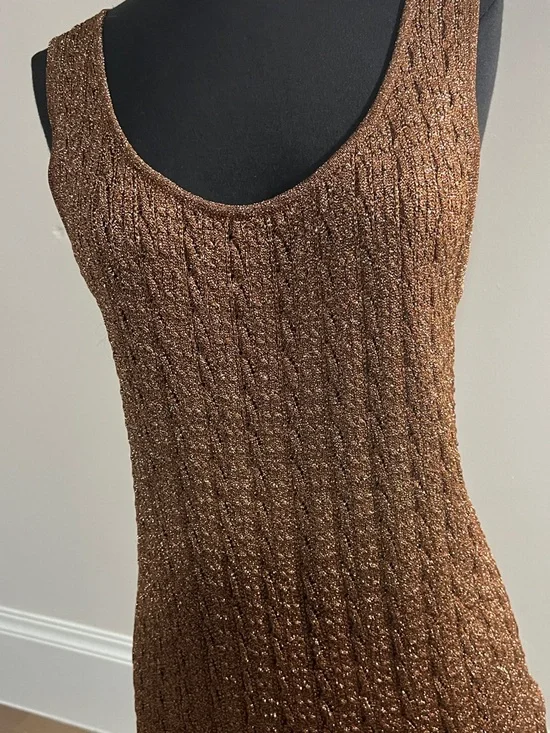 Cache Metallic Copper Ribbed Tank Top - Picture 6 of 6